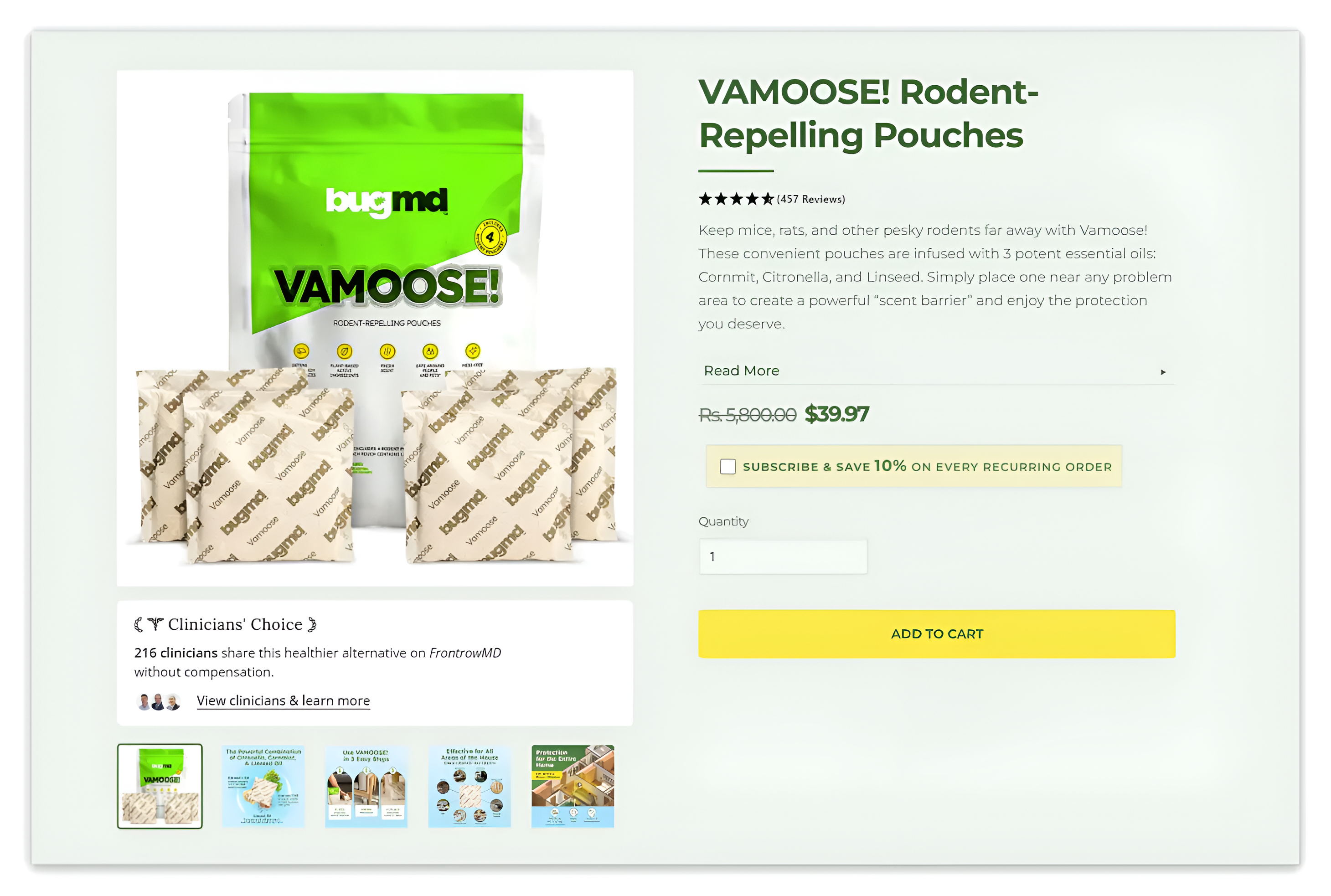 product detail page of bug md vamoose